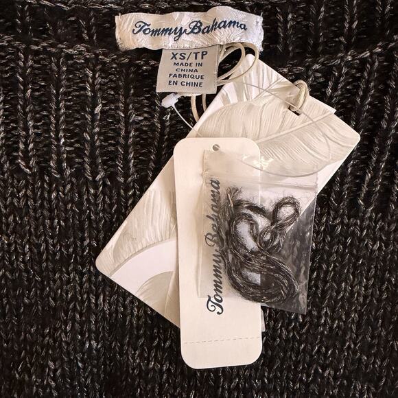 NWT Tommy Bahama Shimmer Balloon Sleeve Black Metallic Wool Blend Sweater - Picture 7 of 8